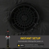 Outsunny Giant 10ft Halloween Inflatables Tall Ghost with Hat, Build-in LEDs Blow Up Scary Outdoor Decorations, for Party Yard Garden Lawn Decoration(m-7)