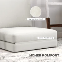 HOMCOM Faltbarer Bodensessel mit Kissen, wandelbares Polstersofa, Wohnzimmer, Gästezimmer, Büro, 75 x 268 x 18 cm, Cremeweiß(m-5)
