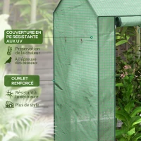Outsunny Serre de jardin avec 2 espaces et 2 portes enroulables - 0,8 m² Serre à tomates dim. 1L x 0,8l x 1,5H m, Acier et PE(m-5)