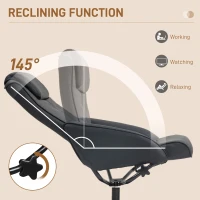 HOMCOM Faux Leather Reclining Chair and Footstool - Black(m-4)