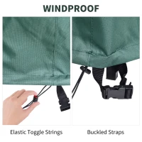 Outsunny Garden Patio Large Furniture Set Round Cover 600D Oxford Waterproof, Ф193 x 80H cm, Green(m-6)