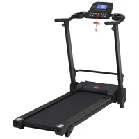 HOMCOM Cinta de Correr Andar Eléctrica Plegable con Velocidad hasta 14 km/h Pantalla LCD Superficie de Carrera de 42x130 cm Inclinación Manual y Ruedas de Transporte 164x70x125 cm Negro(m-11)