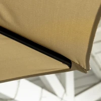 Outsunny Ombrellone 3x2 m da Giardino in Acciaio e Poliestere con Base a Croce e Presa d'Aria, Marrone e Crema(m-7)