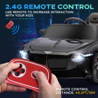 HOMCOM Bentley Bacalar Licensed 12V Kids Electric Car, with Remote Control, Black(m-5)