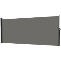 Outsunny Retractable Side Awning, Outdoor Privacy Screen for Garden, Hot Tub, Balcony, Terrace, Pool, 400 x 180cm, Dark Grey(m-11)