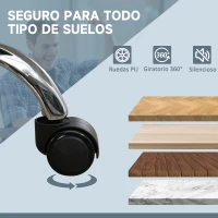 Vinsetto Silla de Oficina de Masaje con 6 Puntos de Vibración Tapizado en Cuero PU Silla Escritorio Reposapiés 67x67x121 cm Gris(m-8)