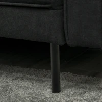 HOMCOM Canapé Convertible 3 Places Style Chesterfield capitonné Dossier inclinable 3 Positions Tissu Gris foncé(m-8)