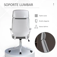Vinsetto Silla de Oficina Giratoria Silla de Escritorio Giratoria Altura Ajustable con Reposabrazos 63x65x112-120 cm Gris(m-5)