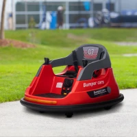 HOMCOM Bumper Car, 360° Rotation Spin 12V Kids Electric Car with Lights, Music, for Ages 1.5-5 Years - Red(m-10)