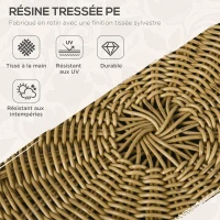 Outsunny Ensemble salon de jardin meubles d'extérieur 4 places 2 fauteuils 1 canapé 2 places et 2 tables basses coussins inclus(m-4)