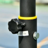 HOMCOM Canestro Basket Altezza Regolabile 160-210cm, Struttura in Acciaio e Base con Ruote, Tabellone in PE Trasparente(m-9)