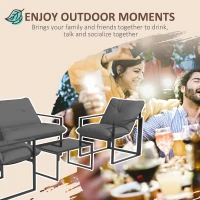 Outsunny Four-Piece Relaxed Back Garden Dining Set - Black/Grey(m-7)