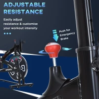 HOMCOM Indoor Stationary Exercise Bike 6kg Flywheel Fitness Cardio Workout Bke Trainer for Home Gym w/ Adjustable Resistance LCD Monitor Pad and Bottle Holder Black(m-6)