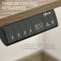 Vinsetto Escritorio Eléctrico de Pie 120x60x72-116 cm Macro de Escritorio de Altura Ajustable con 4 Teclas de Memoria Automática Inteligente para Oficina Casa Blanco(m-6)