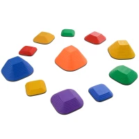 AIYAPLAY Balance Stepping Stones for Kids, 11-Piece Non-Slip Stackable River Stones, Obstacle Courses for Balance and Motor Skill(m-11)