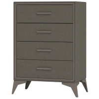 HOMCOM Velvet-Feel Chest of Four Drawers - Brown(m-11)