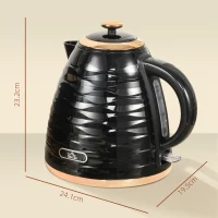 HOMCOM 3kW Rapid Boil Honeycomb Kettle - Black(m-3)