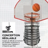 SPORTNOW Retour de ballon de basket-ball système de renvoi du ballon de basket rotation à 360° 35,6 x 35,6 x 75,5 cm noir(m-5)