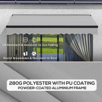 Outsunny Electric Awning with Aluminium Frame and Remote Control, 3 x 2m, Light Grey(m-6)