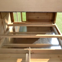 PawHut Pollaio per Galline Ovaiole da Esterno con Zona di Corsa, Pollaio per Galline da Esterno con Zona di Nidificazione e Vassoio Estraibile da Giardino in Legno, 200x80x105 cm(m-9)