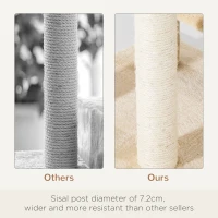 PawHut 100 cm Cat Tree for Indoor Cats Kitten Scratch Scratching Post Climbing Tower Activity Centre Beige(m-5)