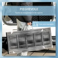 PawHut Rampa per Cani Pieghevole Antiscivolo in Legno con Maniglia Laterale, 43x165x6.5 cm, Nero(m-4)