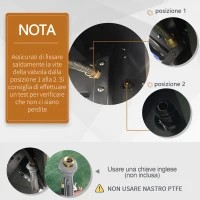 Outsunny Barbecue a Gas a 5 Fornelli con Ripiani Laterali e Armadietto, in Acciaio e PP, 125x51x100 cm, Nero(m-7)