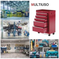 HOMCOM Carrello Porta Utensili Attrezzi Attrezzatura con Cassettiera Rosso 61.5 x 33 x 82.5cm(m-7)