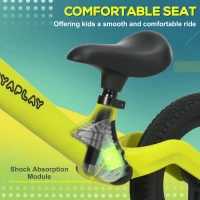 AIYAPLAY Balance Bike with Adjustable Seat and Handlebar, PU Wheels, No Pedal, for Ages 30-60 Months - Green(m-5)