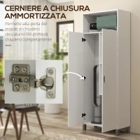 HOMCOM Mobile Multiuso con Ripiano Aperto, 2 Ante e Ripiani Regolabili, 70x35x188cm, Bianco(m-6)