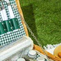 Outsunny Two-Person Picnic Set, with Wicker Basket(m-8)