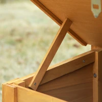 PawHut Poulailler avec nichoir cage à poules avec perchoir pondoir enclos avec grand d'espace d'activité rampe tiroir à déjection bois naturel massif dim. 180L x 92l x 78H cm(m-8)