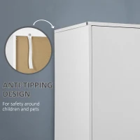HOMCOM 2-Door Wardrobe with 2 Drawers, Hanging Rod and Anti-tipping Straps for Bedroom Clothes Storage Organisation, White(m-5)