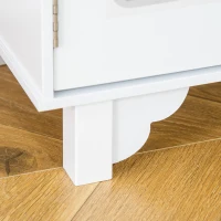 HOMCOM Kids Wooden Play Kitchen Toy Cooking Set Pretend Role Playset, with, Cooking Bench, Stainless Steel Pot for 3-6 Years(m-9)