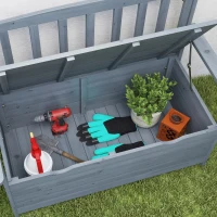 Outsunny Two-Seater Garden Storage Bench - Grey(m-8)