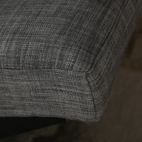 HOMCOM Divano Letto 2 Posti con 3 Posizioni Regolabili Nero e Grigio in Lino e Rovere Elegante(m-9)