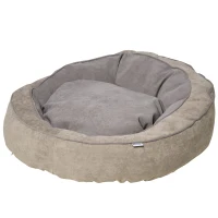 PawHut Cuccia per Cani Imbottita con Cuscino e Bordi Rialzati, Rivestimento in Tessuto, 85x85x35cm, Grigio(m-10)