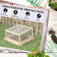 Outsunny 2-In-1 Wooden Greenhouse Planter Box - Natural(m-5)