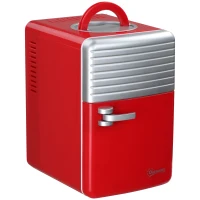 Outsunny Mini réfrigérateur 6L 8 canettes 330ml AC 240V DC 12V petit réfrigérateur portable refroidit et réchauffe(m-10)