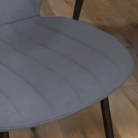 HOMCOM Velvet Dining Chairs Set of 2, 2 Piece Dining Room Chairs with Backrest, Padded Seat and Steel Legs, Dark Grey(m-9)