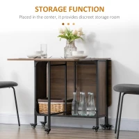 HOMCOM Six-Person Drop Leaf Dining Table - Brown/Black(m-6)