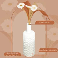 HOMCOM Jarrón para Flores de Metal Florero Decorativo Moderno con Textura 3D Decoración para Salón Dormitorio Ø15x45,5 cm Gris(m-5)