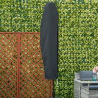 Outsunny Parasol Cover, Patio Cantilever Cover, Banana Umbrella Protector with Rod, Zipper for Outdoor Garden, Patio, Dark Grey(m-2)
