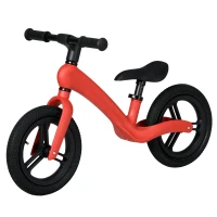 AIYAPLAY 12" Balance Bike, Lightweight No-Pedal Training Bike for Children with Adjustable Seat, Rubber Wheels - Red(m-1)