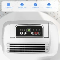 HOMCOM Deumidificatore Portatile Touch da 12L con Tubo di Scarico, Timer e Filtro, in ABS, 28x18x50.6 cm, Bianco(m-5)