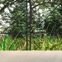 Outsunny Decorative Garden Fencing, 43in x 11.4ft Outdoor Picket Fence Panels, 8PCs Rustproof Steel Wire Landscape Flower Bed Border Edging Animal Barrier, Swirls(m-9)