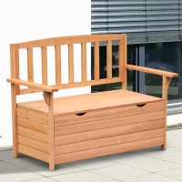 Outsunny Two-Seater Garden Storage Bench - Natural(m-11)