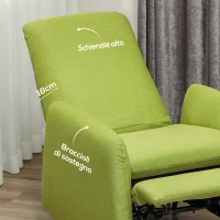 HOMCOM Poltrona Relax Reclinabile con Poggiapiedi Estraibile, Copertura di Ricambio e Seduta con Molle, Grigio(m-6)