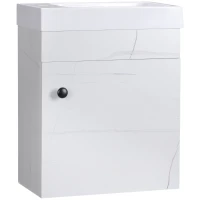 kleankin Meuble lavabo suspendu avec rangement pour salle de bain 40 x 22 x 50 cm - blanc(m-1)