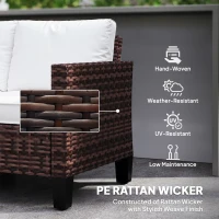 Outsunny Two-Seater Rattan Outdoor Sofa - Brown(m-5)